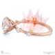 blushing bride natural diamond engagement ring rose gold with side natural diamond drops with 18k rose gold metal and round shape diamond