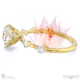 blushing bride lab grown diamond engagement ring yellow gold with side diamond drops with 9k yellow gold metal and round shape diamond