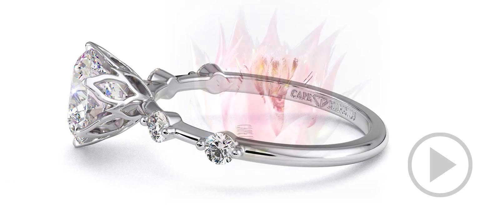Blushing Bride Natural Diamond Engagement Ring White Gold With Side Natural Diamond Drops top video