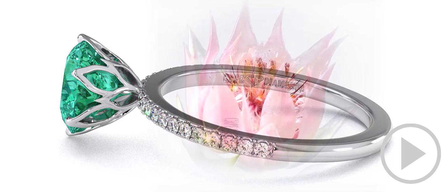 Blushing Bride Fynbos Garnet High Set Engagement Ring White Gold top video