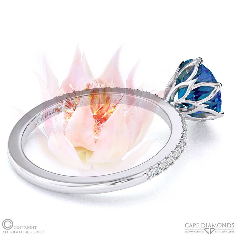 Blushing Bride Fynbos Sapphire High Set Engagement Ring White Gold