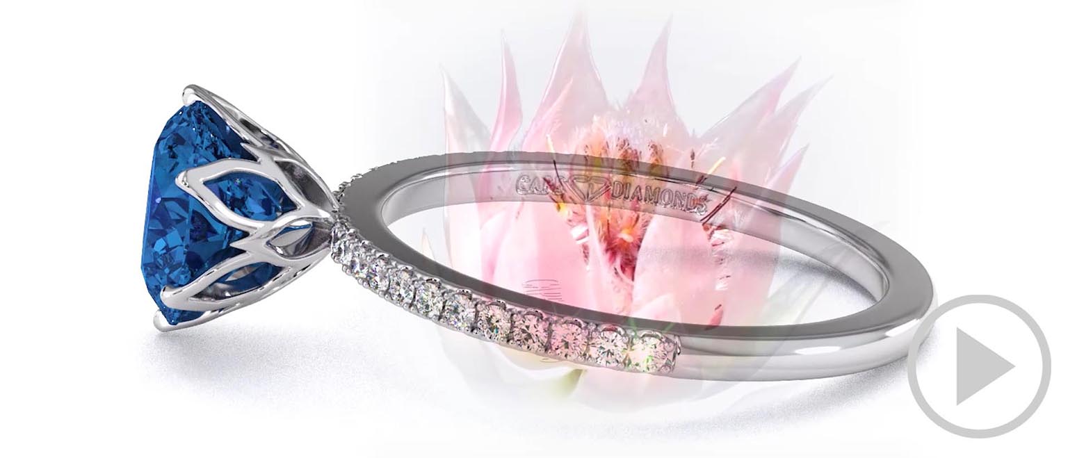 Blushing Bride Fynbos Sapphire High Set Engagement Ring Platinum top video