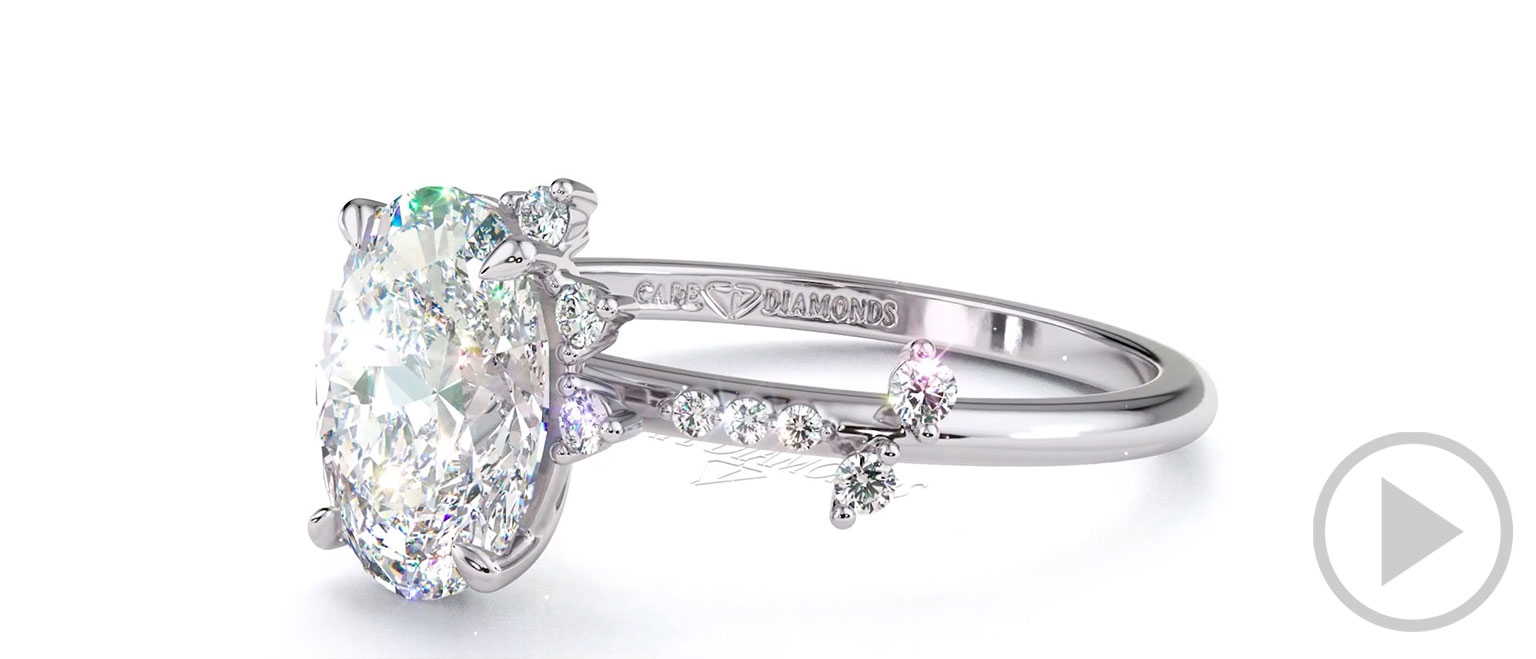Orion Star Constellation Engagement Ring Platinum top video