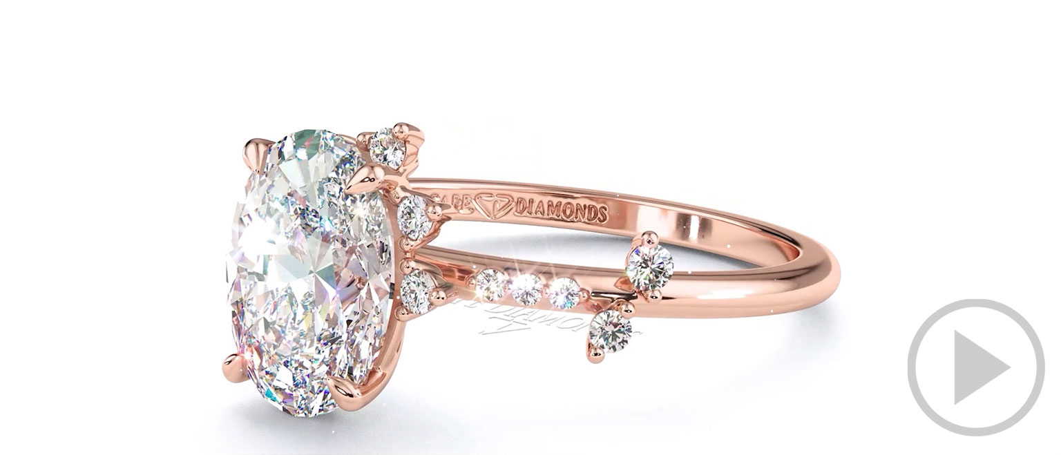Orion Star Constellation Engagement Ring Rose Gold top video