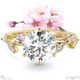 cherry blossom lab grown diamond engagement ring yellow gold with 18k yellow gold metal and round shape diamond