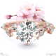 cherry blossom natural diamond engagement ring rose gold with 18k rose gold metal and round shape diamond