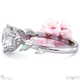 cherry blossom natural diamond engagement ring white gold with 9k white gold metal and round shape diamond