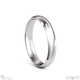 White Gold Half-Round Polished Comfort-Fit 4mm Wide Gents Wedding Rings