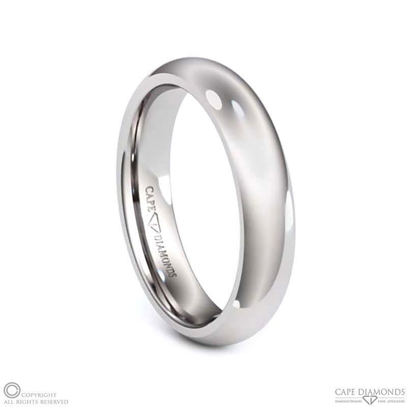 White Gold Rounded Polished 5 Mm X 1.3 Mm Men’s Wedding Rings