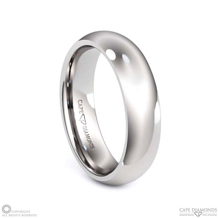 Half Rounded Platinum Half Rounded Polished, 6 Mm X 1.5 Mm Men’s Wedding Rings ...