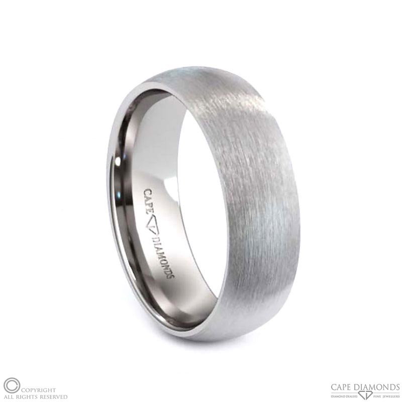 White Gold Most Beautiful Rounded Textured Comfort Fit, 7 Mm X 1.5 Mm Men’s Wedding Rings