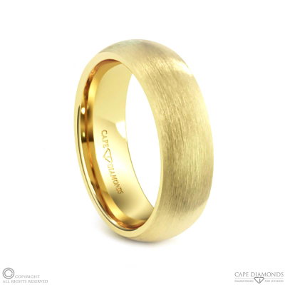 Yellow Gold Best Half-Round Brushed Textured 7 Mm X 1.3mm Men’s Wedding ...