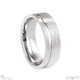 White Gold Side-Grooved Flat Brushed Comfort-Fit 7mm Men’s Wedding Bands