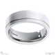 White Gold Side-Grooved Flat Brushed Comfort-Fit 7mm Men’s Wedding Bands