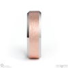 White Gold 2-Tone Brushed Rose Gold And Polished White Gold Beveled Men’s Wedding Rings