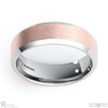 White Gold 2-Tone Brushed Rose Gold And Polished White Gold Beveled Men’s Wedding Rings
