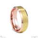 White Gold 2-Tone Brushed Yellow Gold Polished Rose Gold Beveled Men’s Wedding Rings