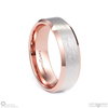 White Gold 2-Tone Brushed White Gold Rose Gold Polished Beveled Men’s Wedding Rings.