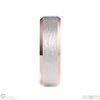 White Gold 2-Tone Brushed White Gold Rose Gold Polished Beveled Men’s Wedding Rings.