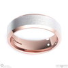 White Gold 2-Tone Brushed White Gold Rose Gold Polished Beveled Men’s Wedding Rings.