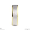 White Gold 2-Tone Brushed Yellow Gold Polished White Gold Beveled Men’s Wedding Rings.