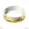 White Gold 2-Tone Brushed Yellow Gold Polished White Gold Beveled Men’s Wedding Rings.
