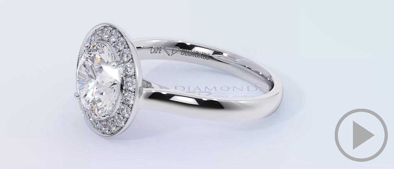 Pave Tube Halo Lab Grown Diamond Engagement Ring Platinum top video