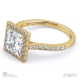 princess halo natural diamond engagement ring yellow gold with 18k yellow gold metal and princess shape diamond