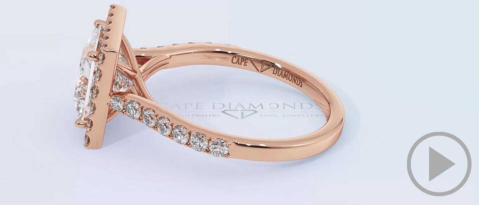 Unique Halo Twist Claws Natural Diamond Engagement Ring Rose Golds top video