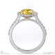 yellow lab grown diamond round halo engagement ring white gold with 9k white gold metal and round shape diamond