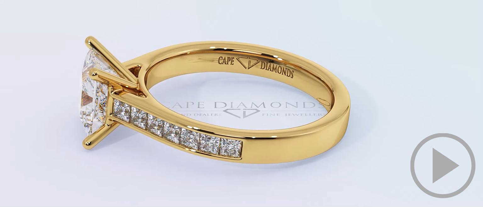 Princess Cut Natural Diamond 4-Claw Setting Channel Princess Natural Diamonds top video