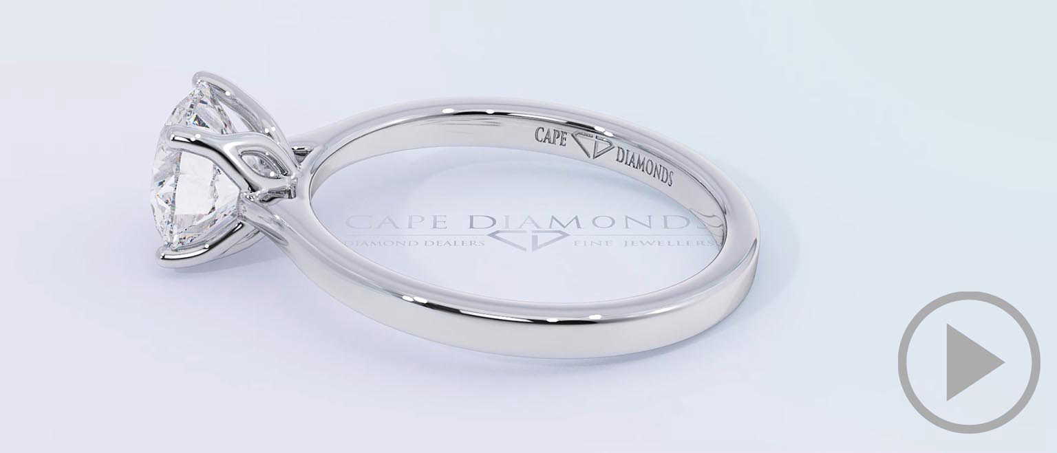 Four-Claw Leaf Shape Lab Grown Diamond Engagement Ring White Gold top video