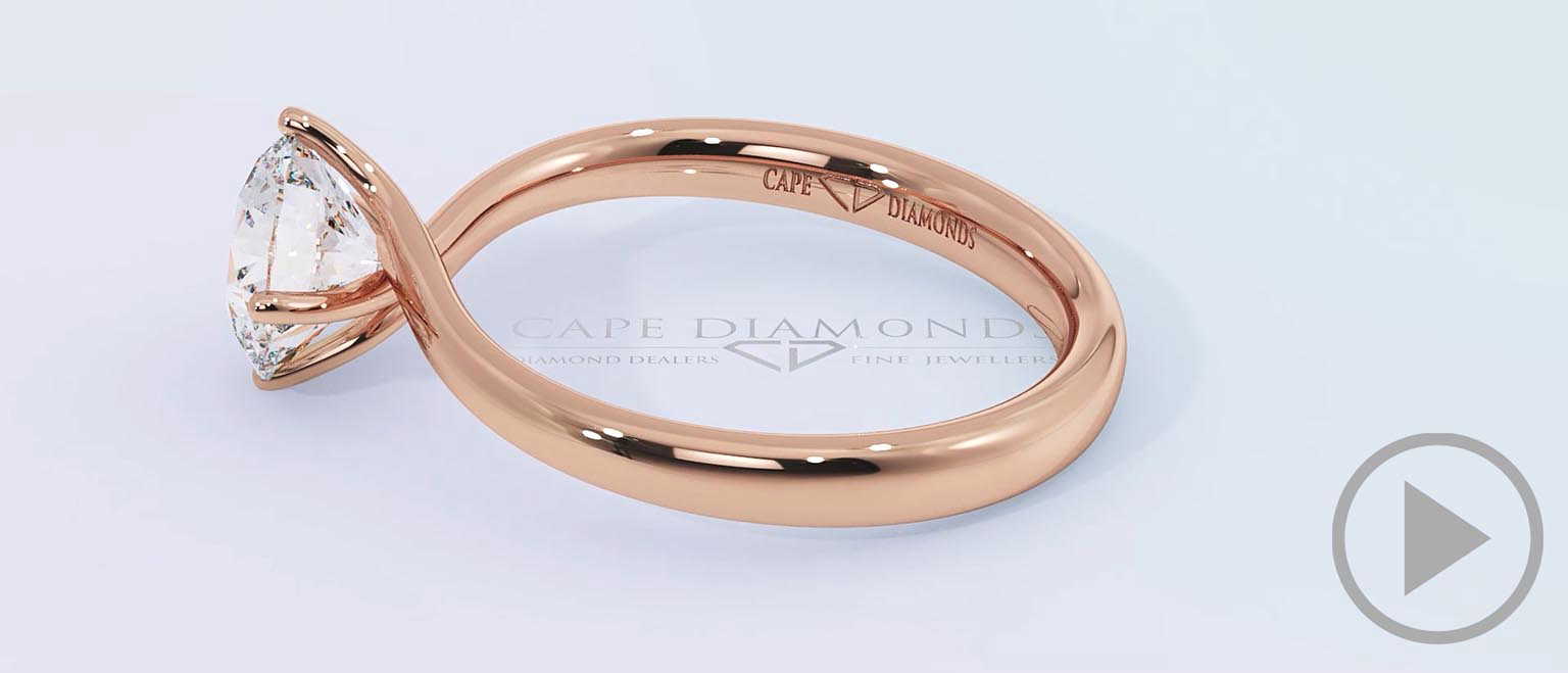 Four Claw Twist Lab Grown Diamond Solitaire Engagement Ring Rose Gold top video