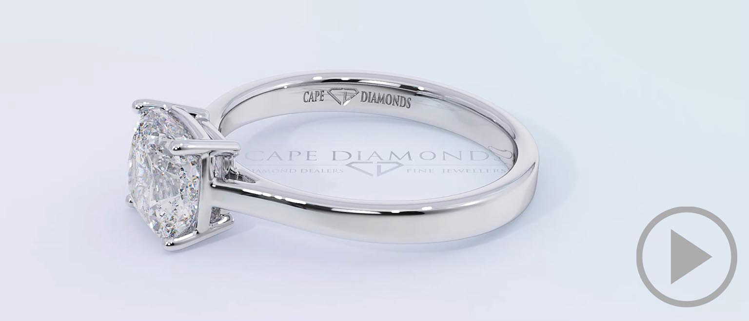 4 Claw Solitaire Natural Diamond Engagement Ring White Gold top video