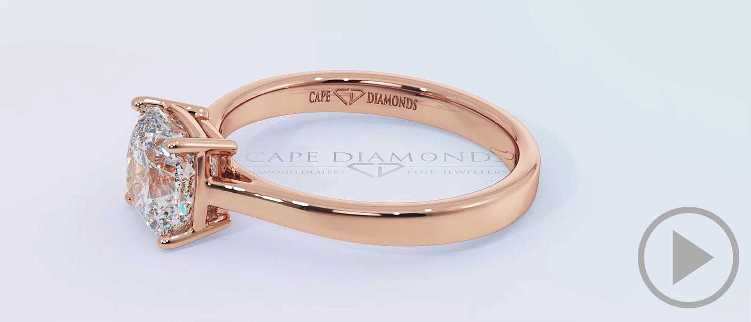 4 Claw Solitaire Lab Grown Diamond Engagement Ring Rose Gold top video