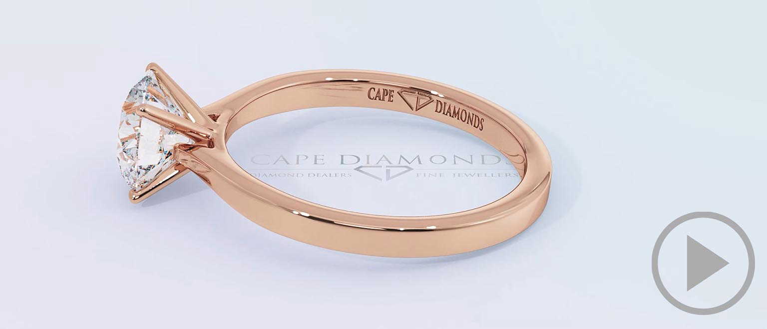 4 Claw Lab Grown Diamond Engagement Ring Rose Gold top video