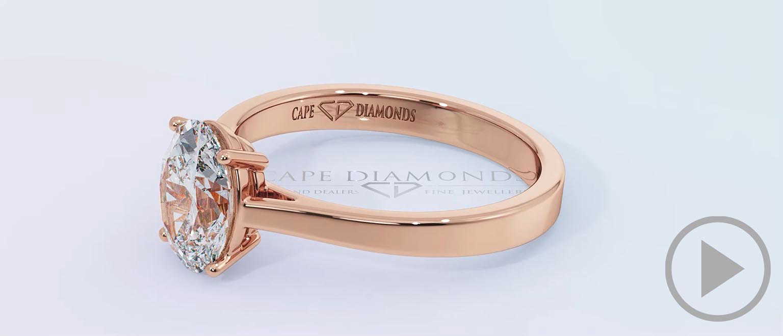 4 Claw Solitaire Lab Grown Diamond Engagement Ring Rose Gold top video