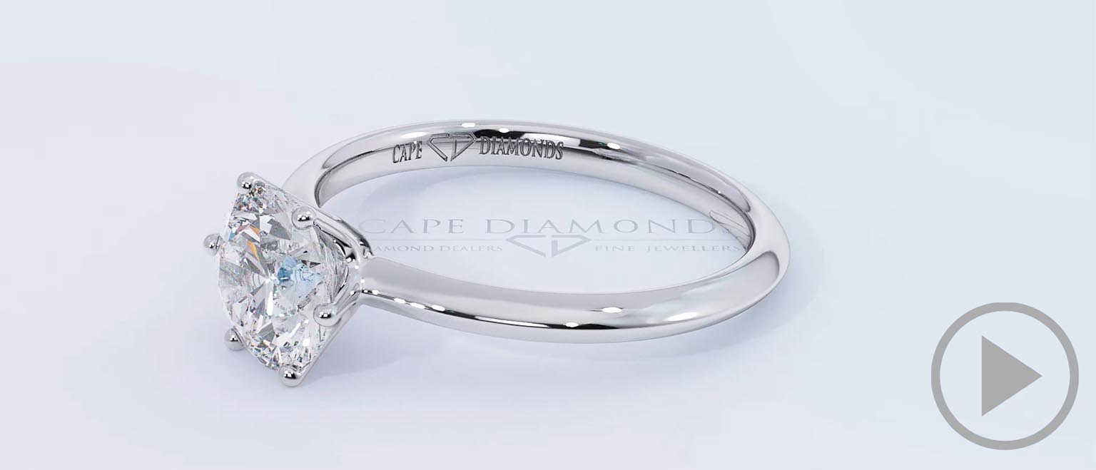 6 Claw Lab Grown Diamond Engagement Ring White Gold top video
