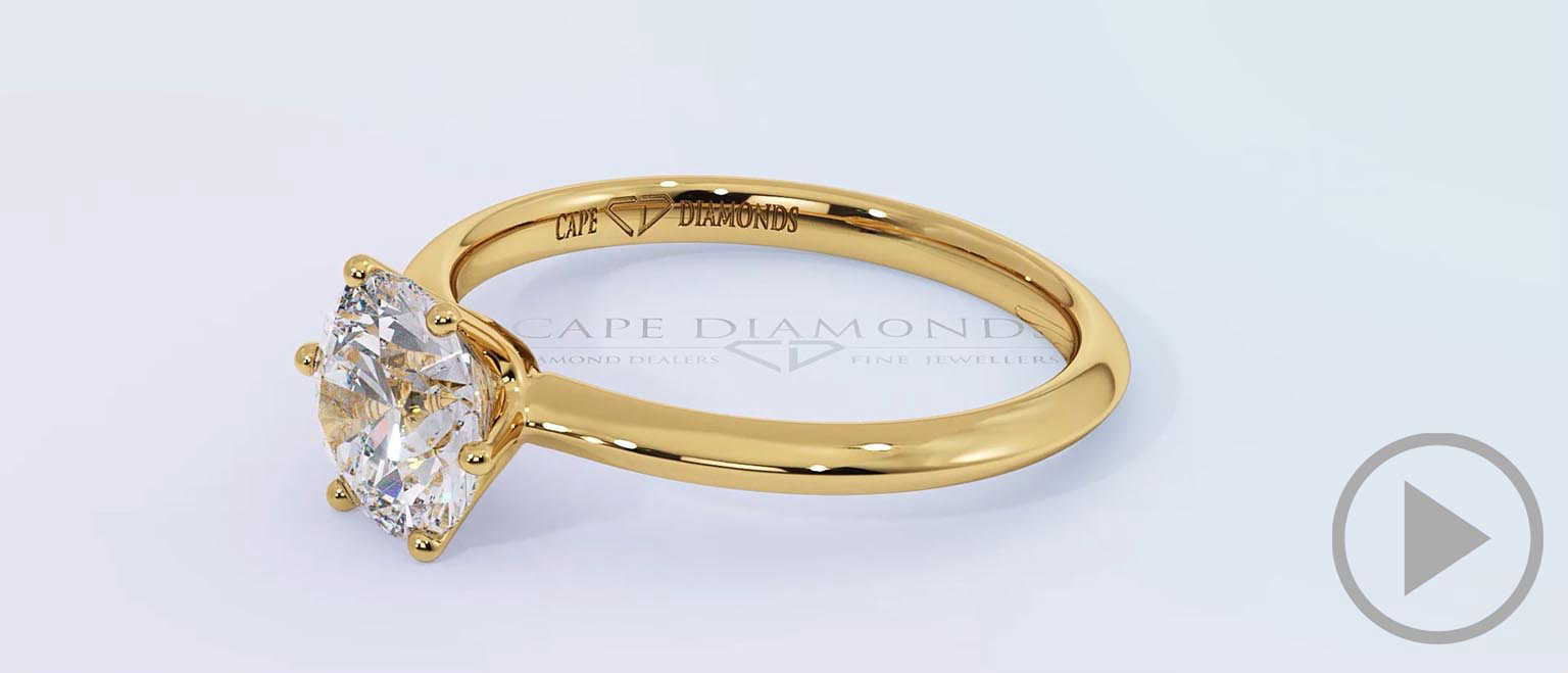 6 Claw Lab Grown Diamond Engagement Ring Yellow Gold top video