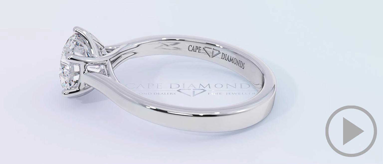 Unique 6 Claw Flawless Lab Grown Diamond Engagement Ring White Gold top video