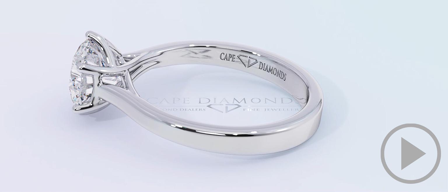 Unique 6 Claw Flawless Natural Diamond Engagement Ring White Gold top video
