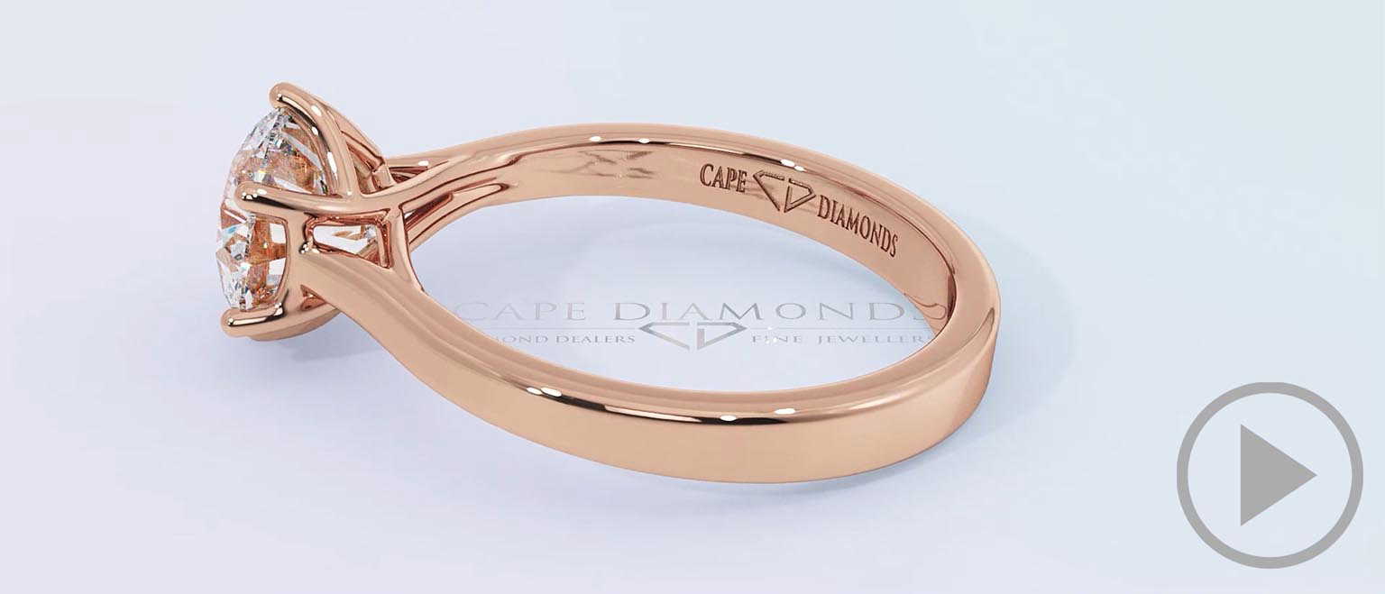 Unique 6 Claw Flawless Natural Diamond Engagement Ring Rose Gold top video
