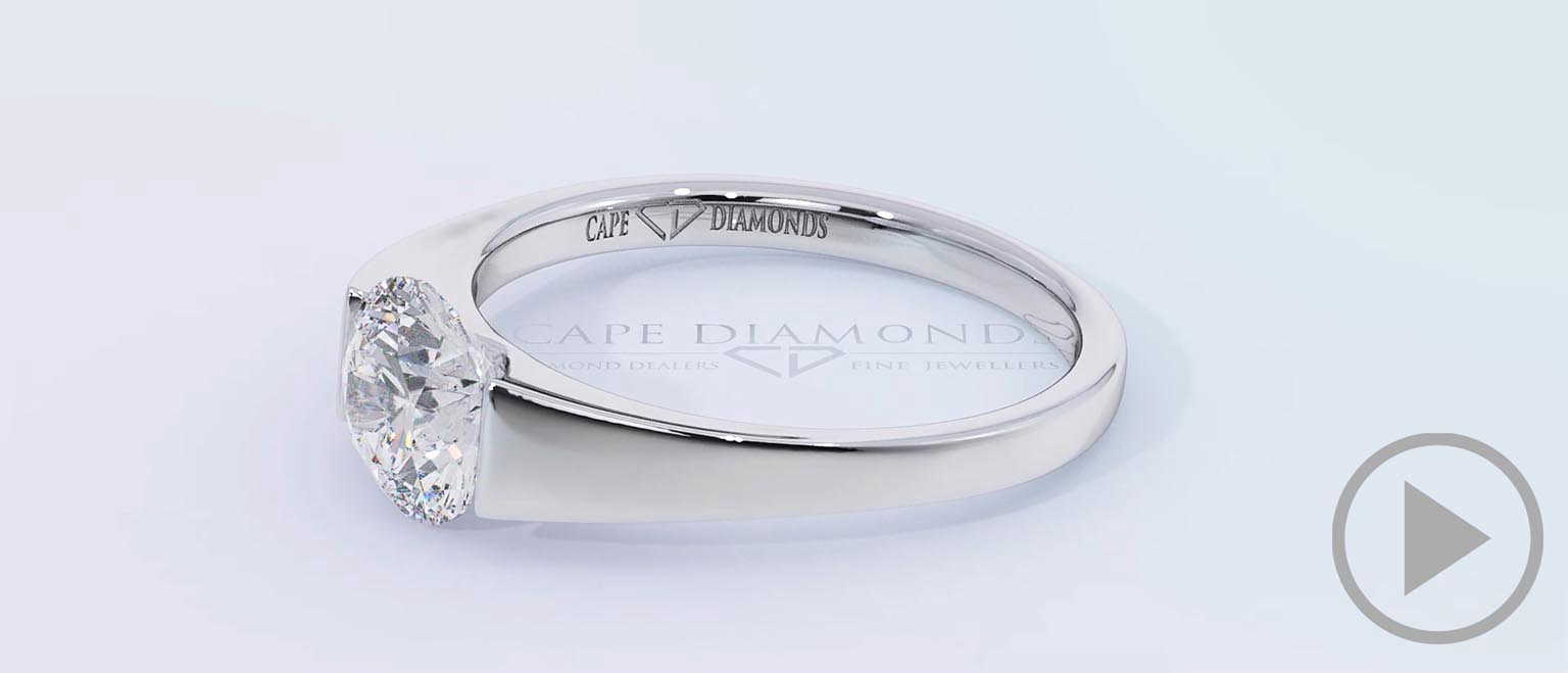 Solitaire Tension Natural Diamond Engagement Ring Platinum top video