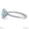aquamarine oval side stone claw engagement ring white gold with 9k white gold metal and oval shape diamond
