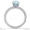 aquamarine oval side stone claw engagement ring white gold with 9k white gold metal and oval shape diamond