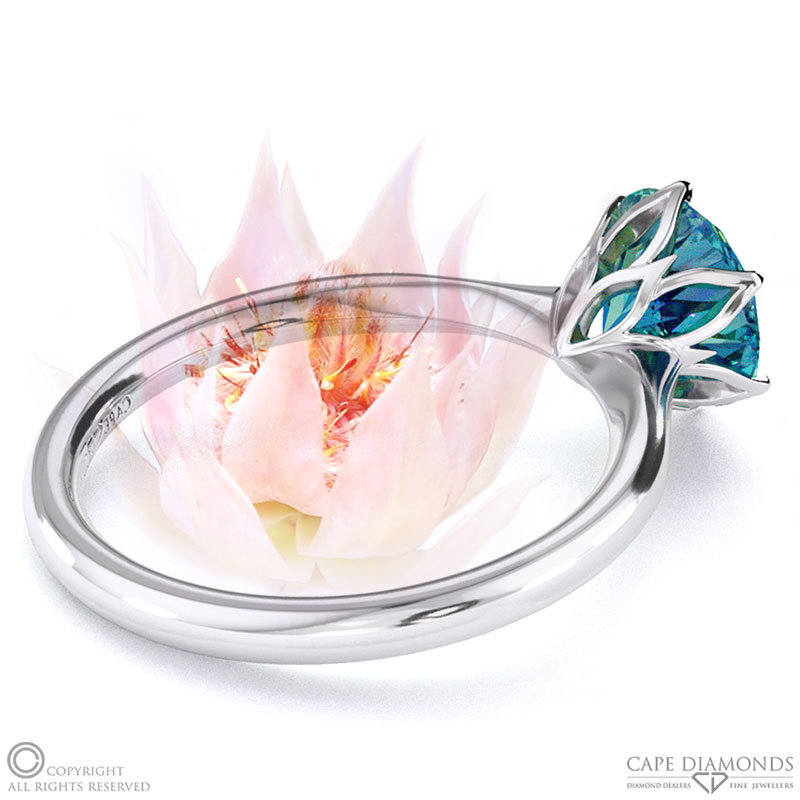 Blushing Bride Fynbos Alexandrite Round Solitaire Engagement Ring White Gold