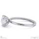 round lab grown diamond solitaire ring white gold with cat claw setting with 9k white gold metal and round shape diamond