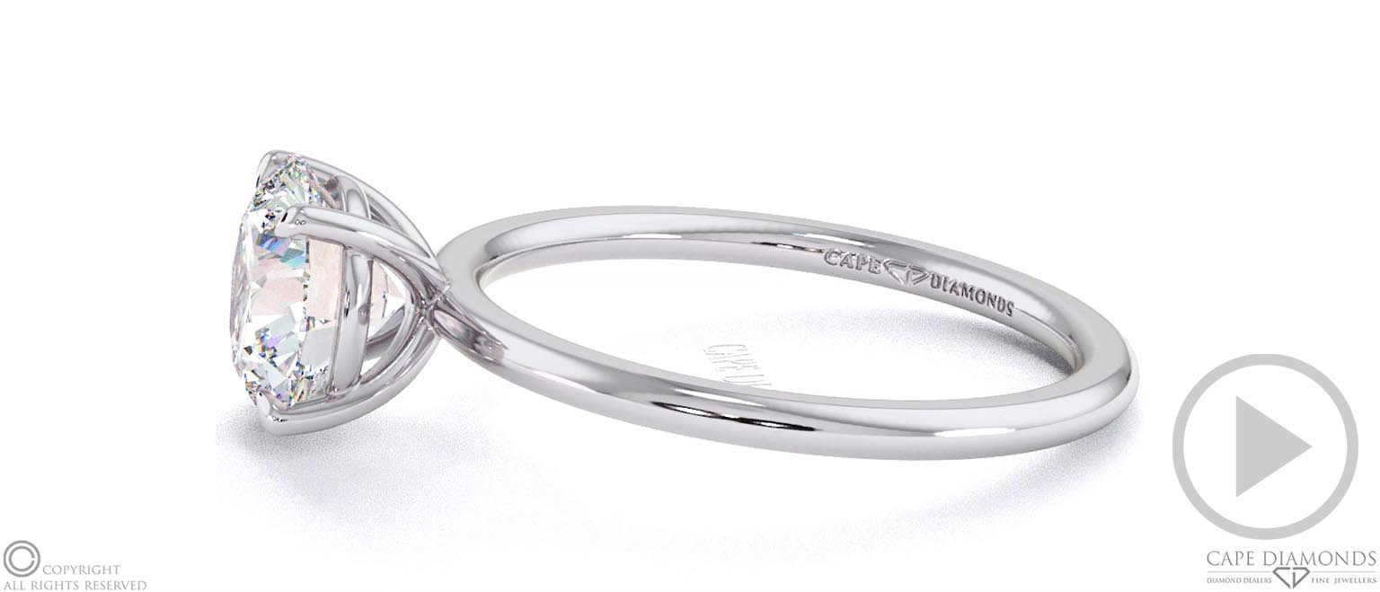 Round Lab Grown Diamond Solitaire Ring White Gold With Cat Claw Setting top video