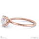 round-cut solitaire lab grown diamond ring rose gold with cat claw setting with 9k rose gold metal and round shape diamond