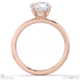 round-cut solitaire lab grown diamond ring rose gold with cat claw setting with 9k rose gold metal and round shape diamond